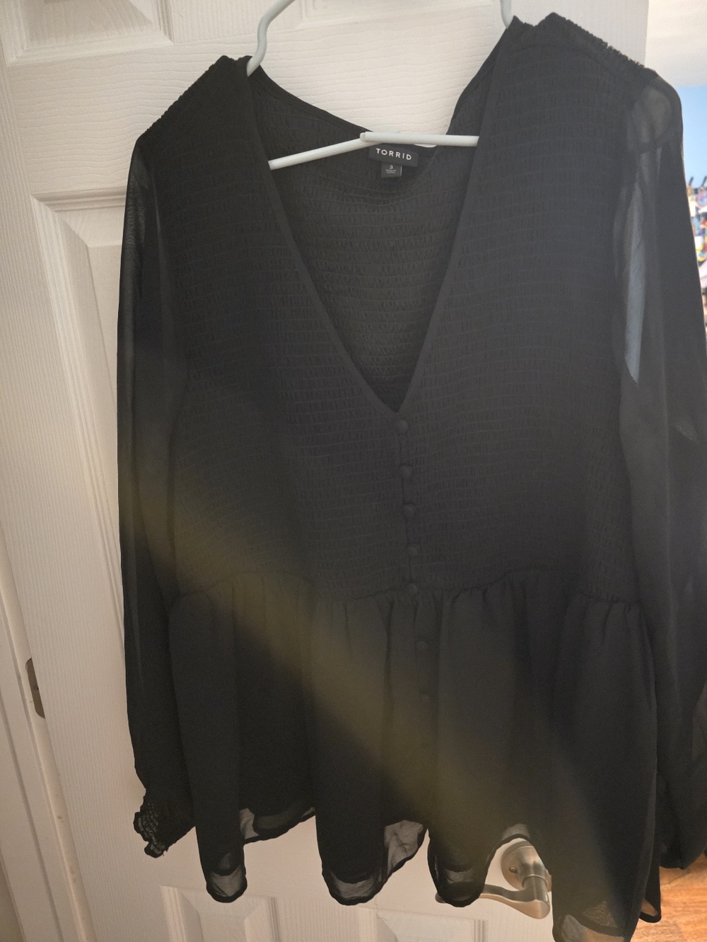 Torrid Long Sleeve Black Blouse - Picture 3 of 7